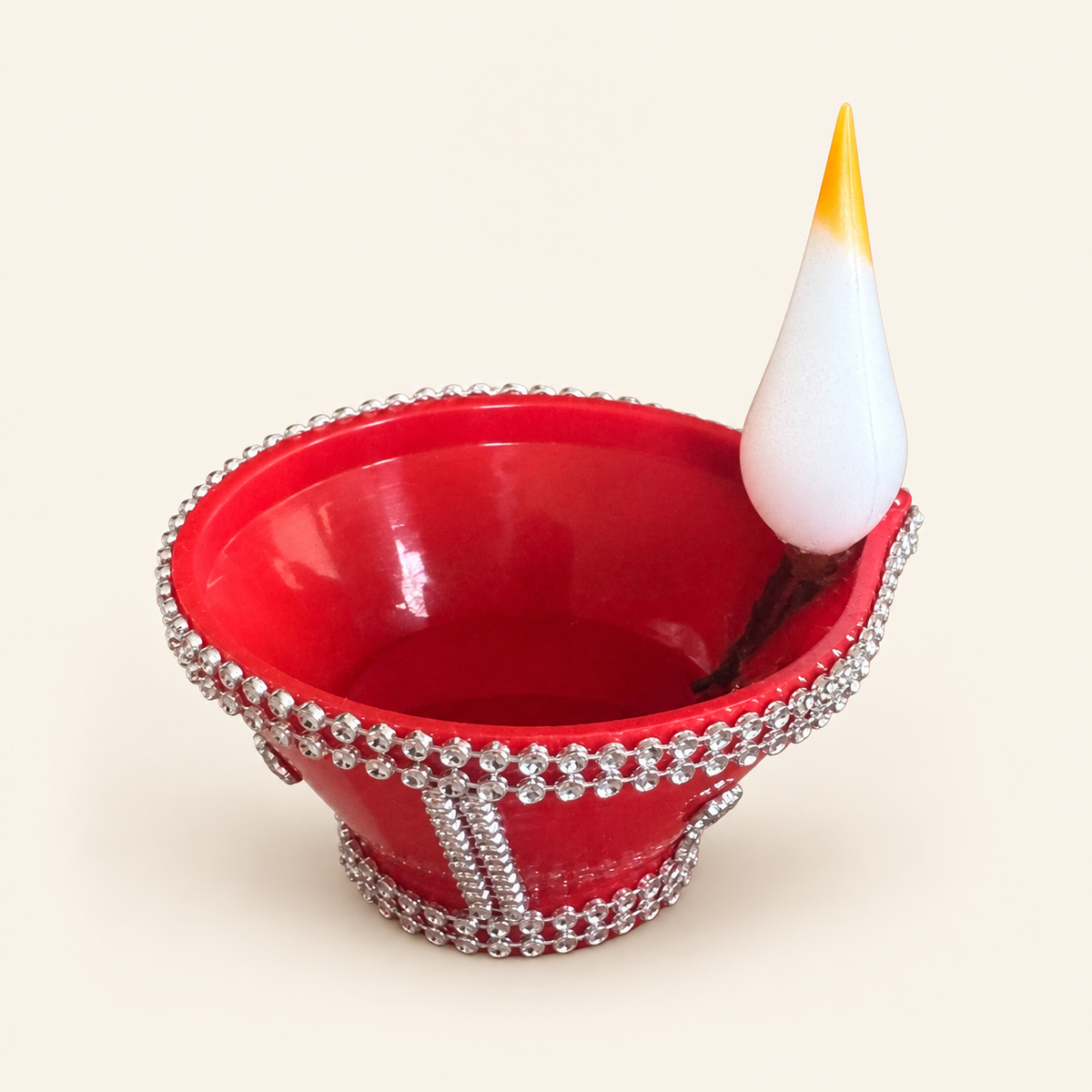 Breathing Flame diya, side