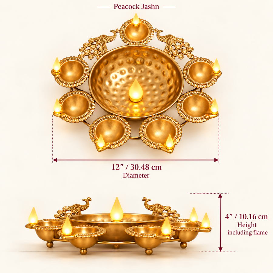 Jashn Peacock centerpiece, dimensions