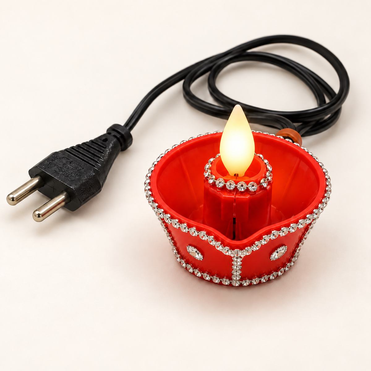 Wired Moving Flame diya, plug