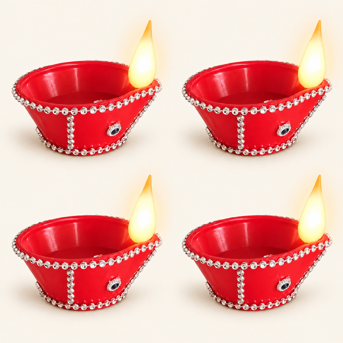 Breathing Flame diya, set of 4