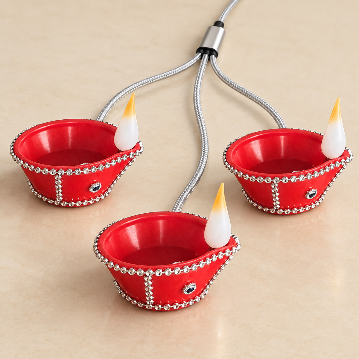 Breathing Flame diya, charging