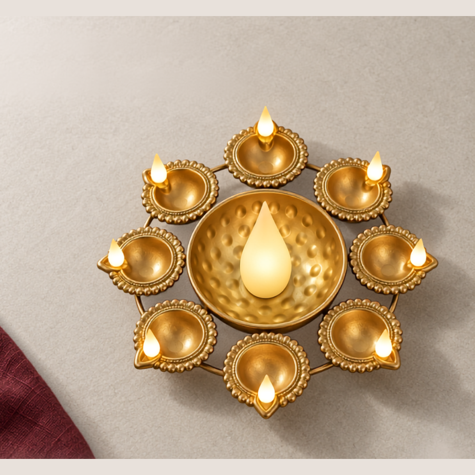 Jashn illuminated diya centerpiece, top