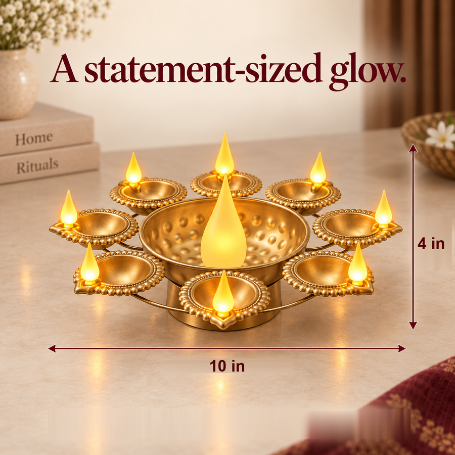 Jashn illuminated diya centerpiece, dimensions