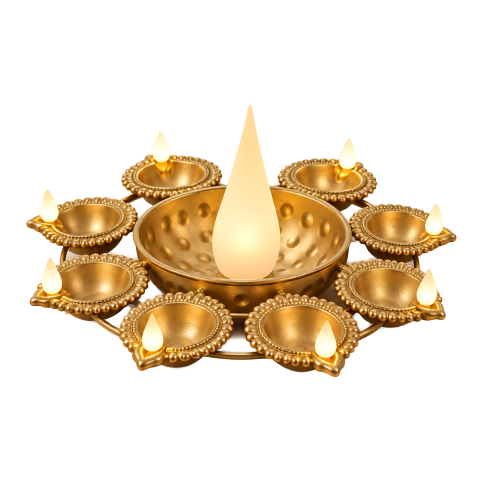 Jashn illuminated diya centerpiece, hero cutout