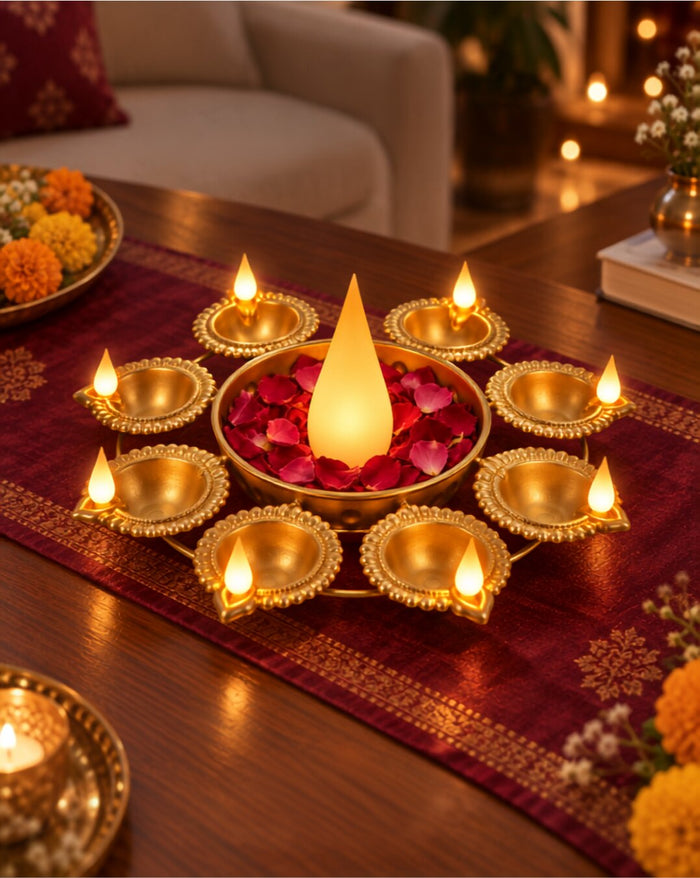 Jashn illuminated diya centerpiece, lifestyle