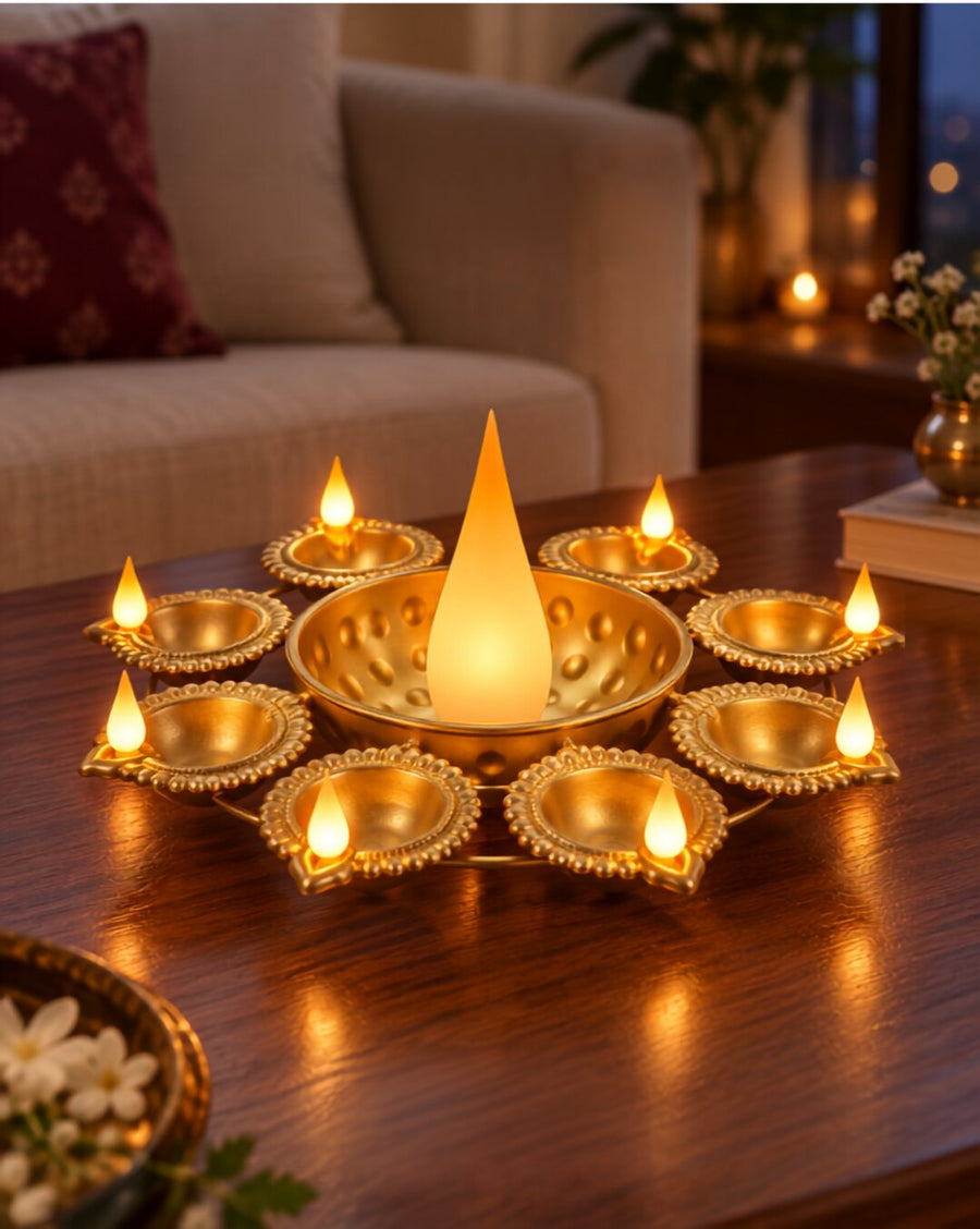 Jashn - Illuminated Diya Centerpiece