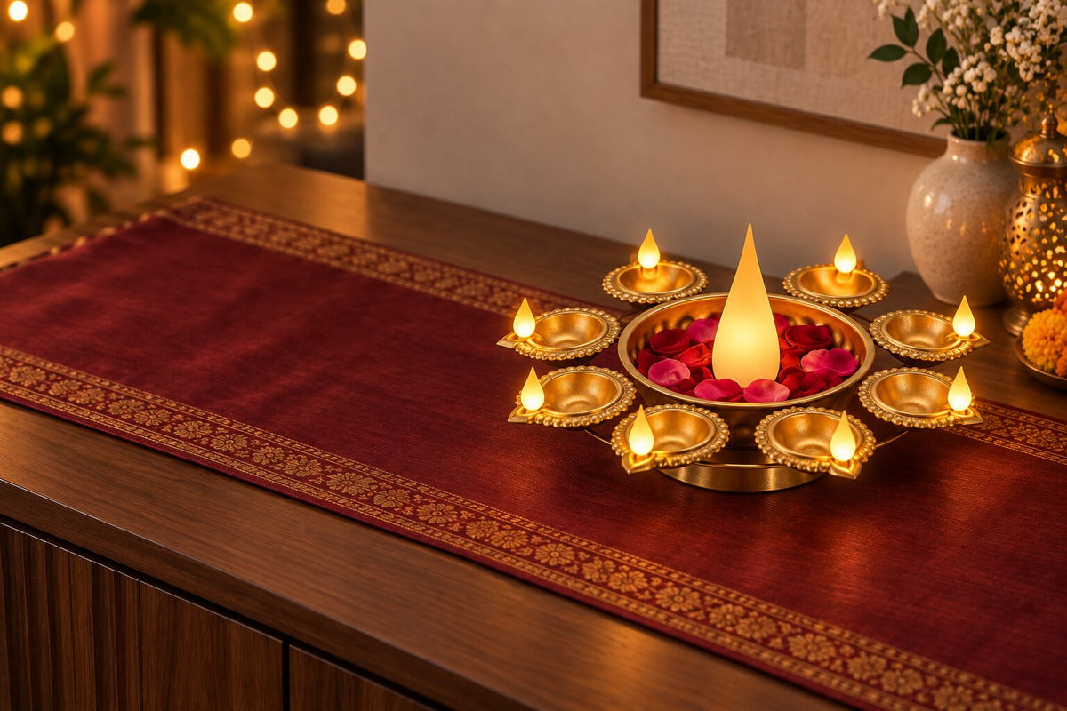 Jashn illuminated diya centerpiece, landscape