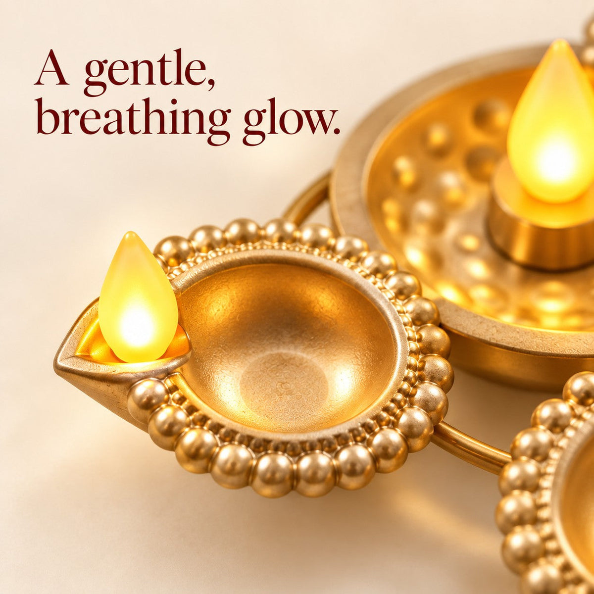 Jashn illuminated diya centerpiece, small closeup