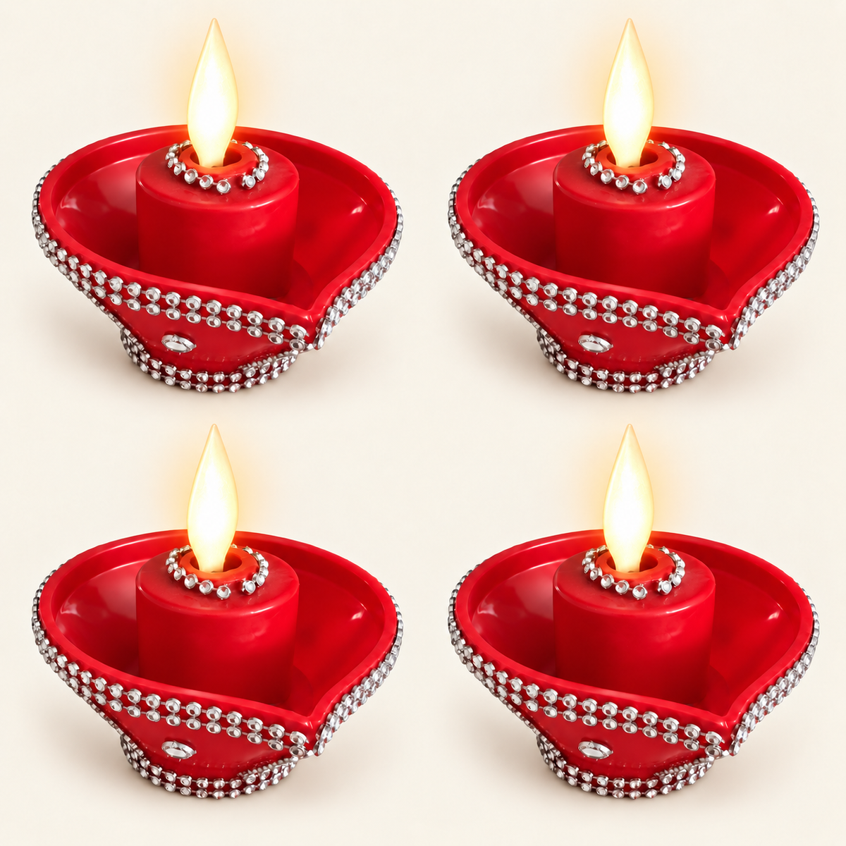 Moving Flame diya, set of 4